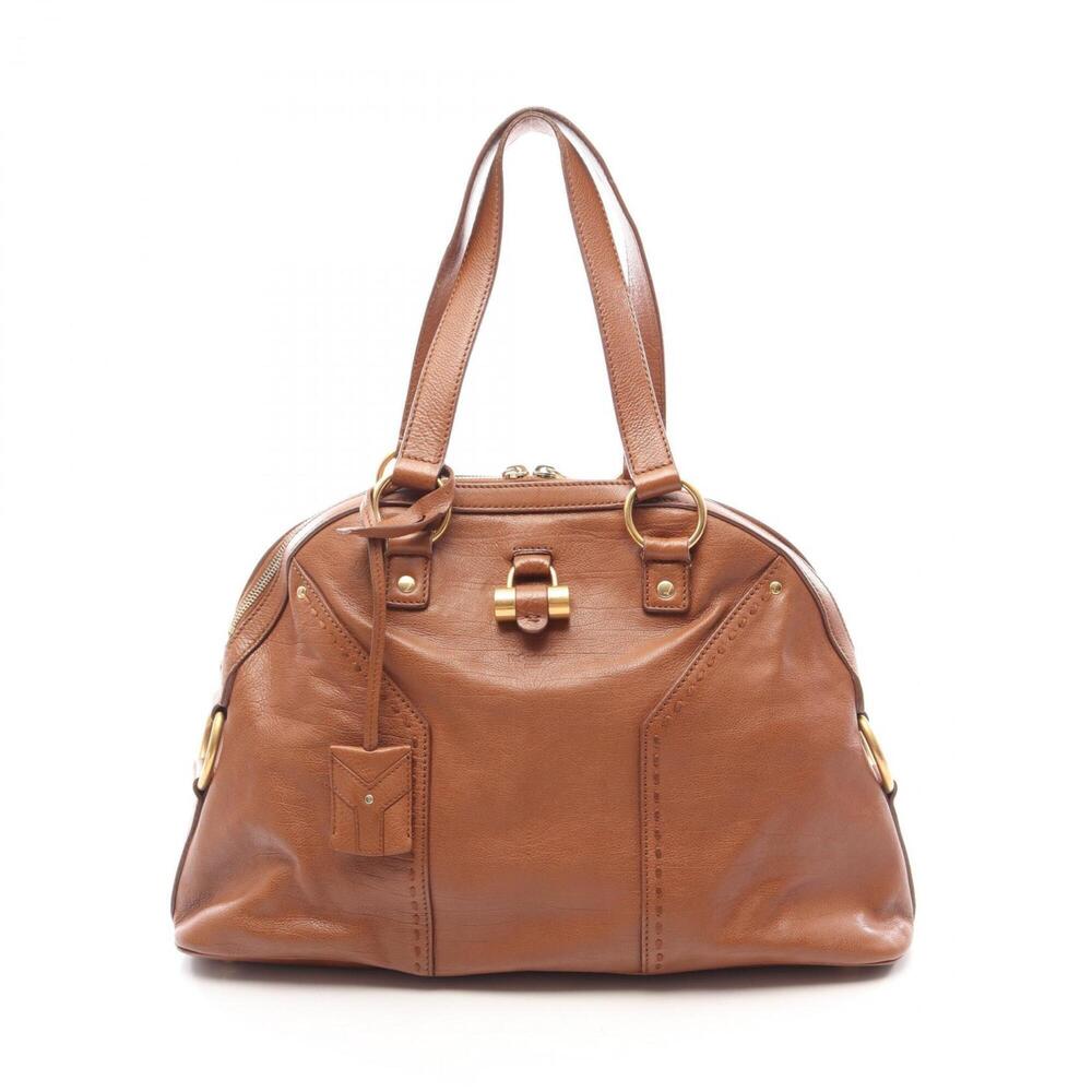 Yves Saint Laurent Muse Bag Handbag, Leather, Women's, Brown, 166464